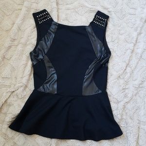 Bebe black peplum top